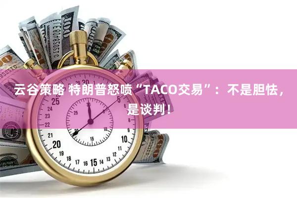 云谷策略 特朗普怒喷“TACO交易”：不是胆怯，是谈判！